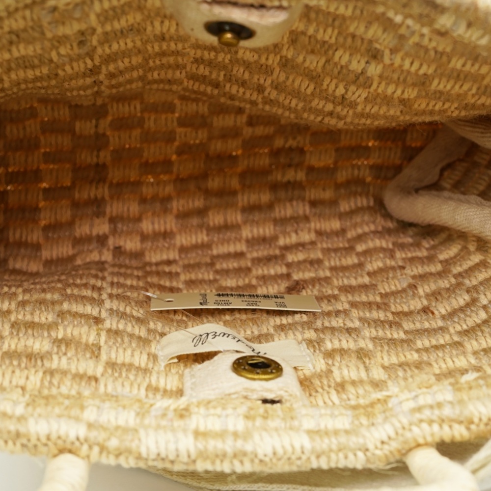 New MADEWELL The Mini Straw Tote Bag in Vintage Parchment - Picture 5 of 5